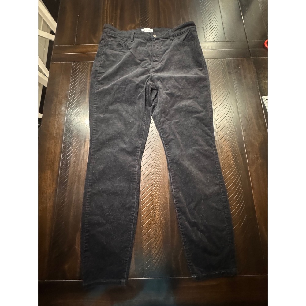 LOFT Black Corduroy Pants Womens Size 12/31 Slim Straight Leg High Rise